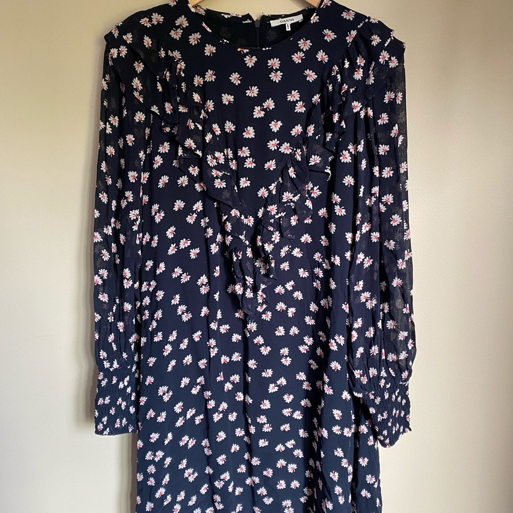 GANNI FLOWER DRESS MINT CONDITION size 8-10
